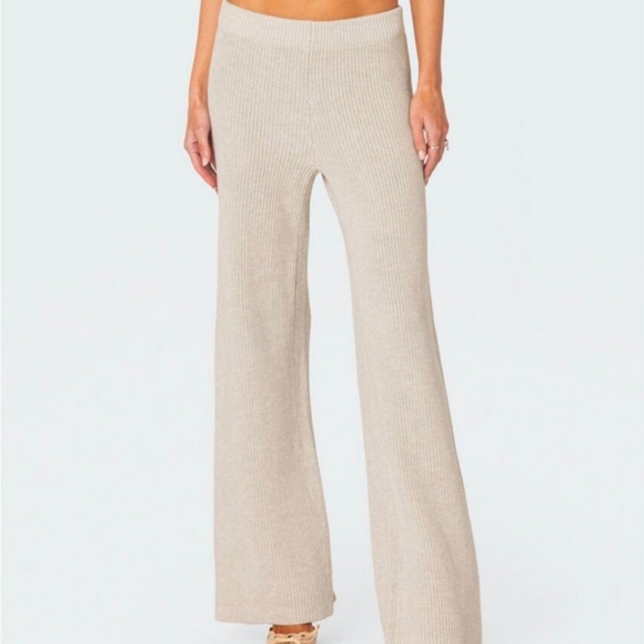 Vintage Donna GISPA Knit Cream Wide Leg, High Waisted Pants - Picture 2 of 14